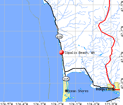 Copalis Beach, WA map
