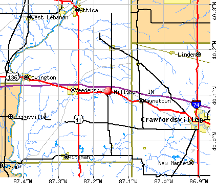 Hillsboro, IN map