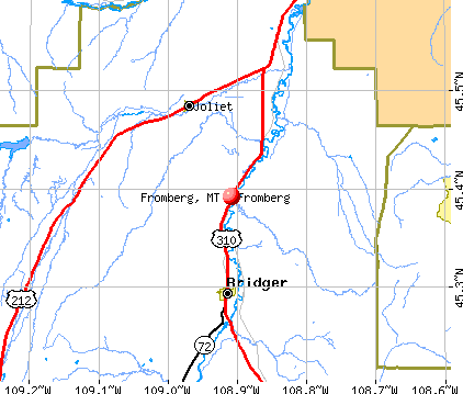 Fromberg, MT map