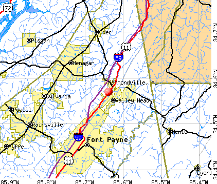 Hammondville, AL map