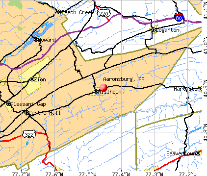 Aaronsburg, PA map
