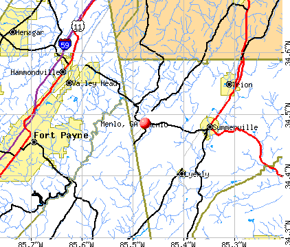 Menlo, GA map