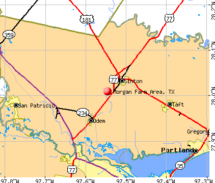 Morgan Farm Area, TX map