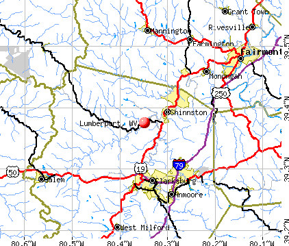 Lumberport, WV map