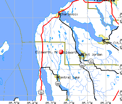 Ellsworth, MI map