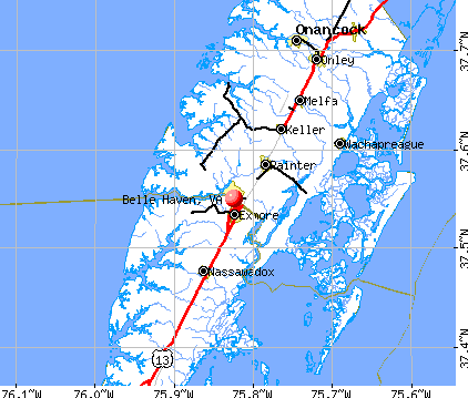 Belle Haven, VA map