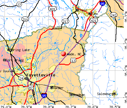 Wade, NC map