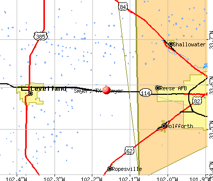 Smyer, TX map