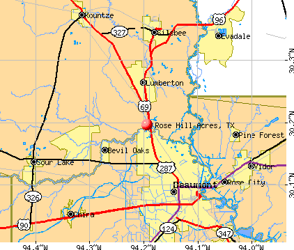 Rose Hill Acres, TX map