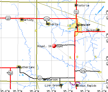 Royal, IA map