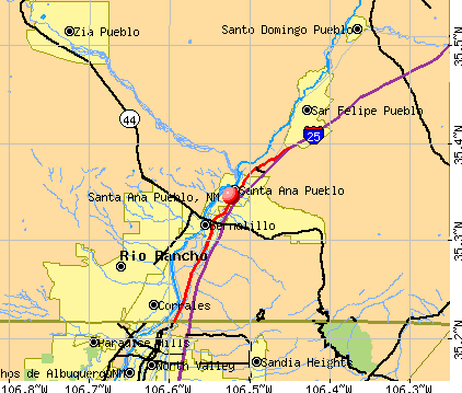 Santa Ana Pueblo, NM map