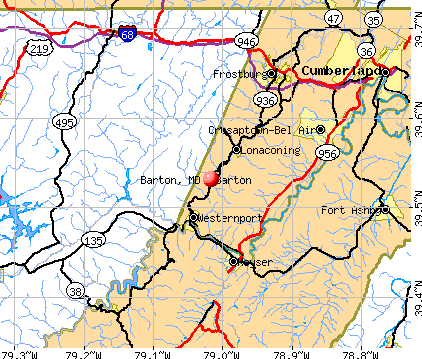 Barton, MD map