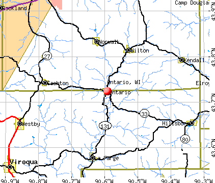Ontario, WI map