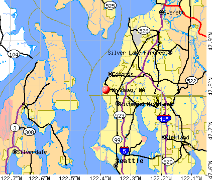 Woodway, WA map