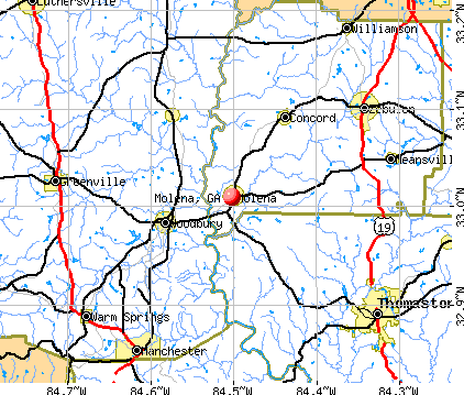 Molena, GA map