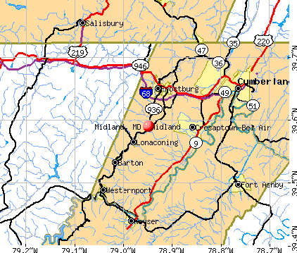 Midland, MD map