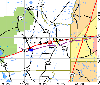 Glen St. Mary, FL map