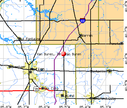 Van Buren, IN map