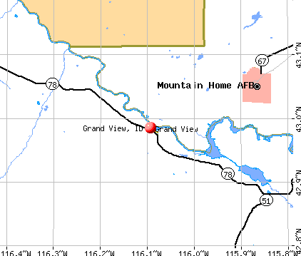 Grand View, ID map