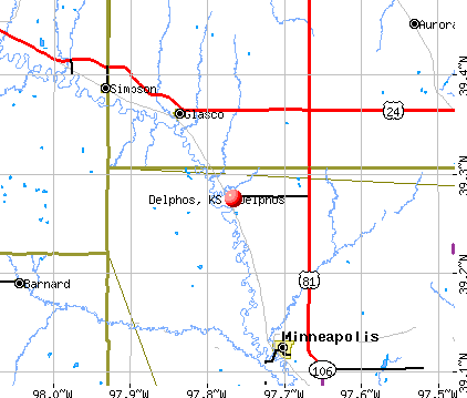 Delphos, KS map