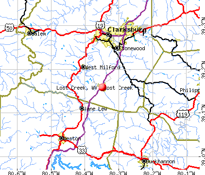Lost Creek, WV map