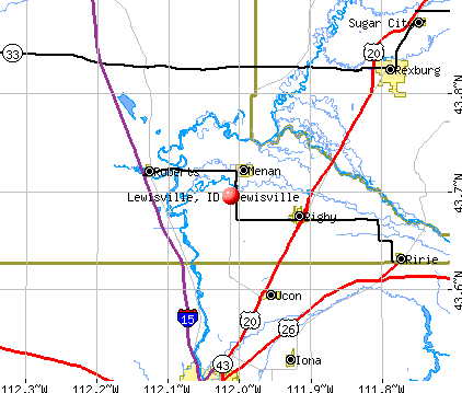 Lewisville, ID map