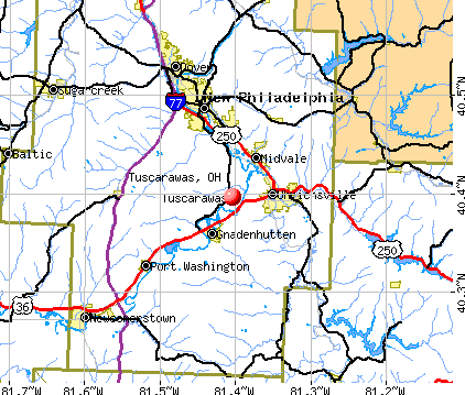 Tuscarawas, OH map