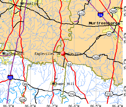 Eagleville, TN map