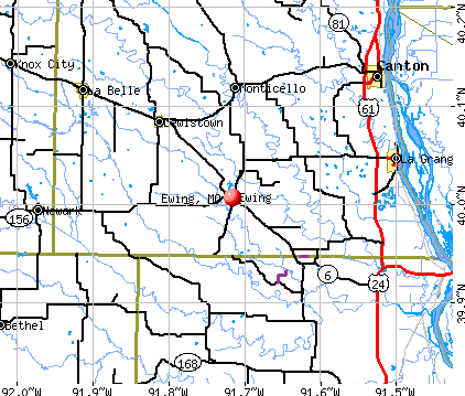 Ewing, MO map