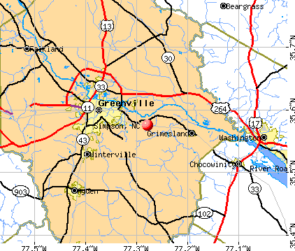 Simpson, NC map