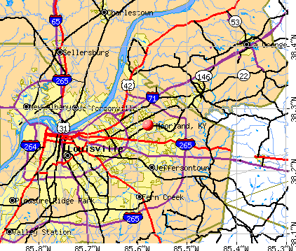 Moorland, KY map