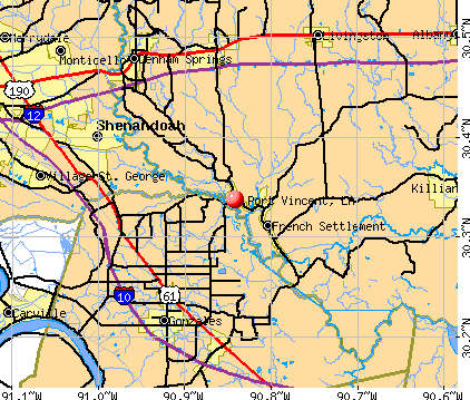 Port Vincent, LA map
