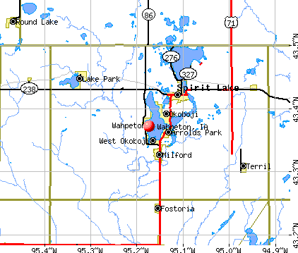 Wahpeton, IA map