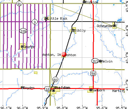 Ashton, IA map