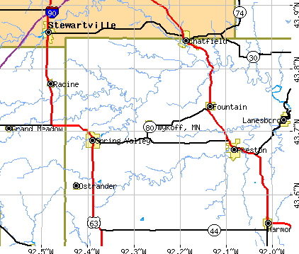 Wykoff, MN map