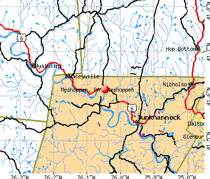 Meshoppen, PA map