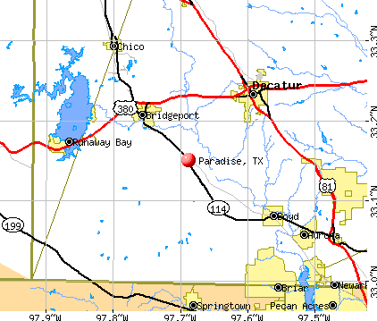Paradise, TX map