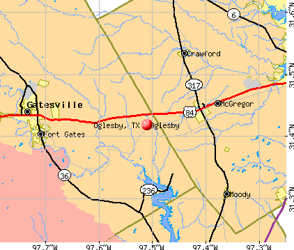 Oglesby, TX map