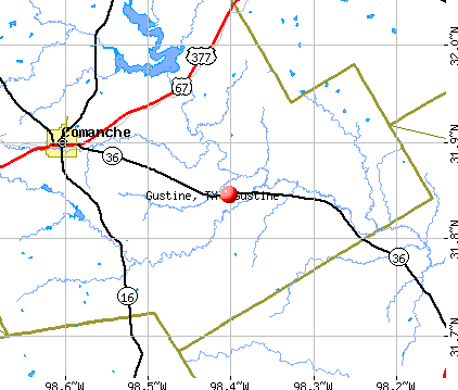 Gustine, TX map