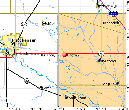 Burrton, KS map