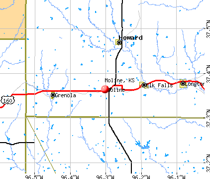 Moline, KS map