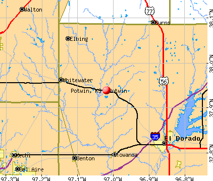 Potwin, KS map