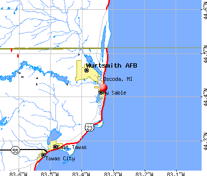 Oscoda, MI map