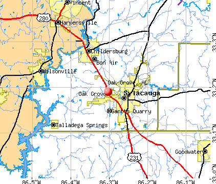 Oak Grove, AL map