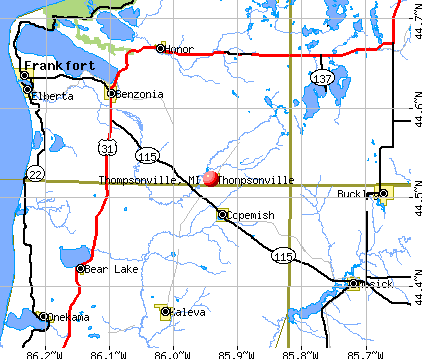 Thompsonville, MI map