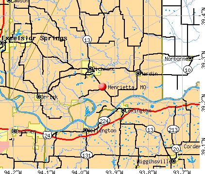 Henrietta, MO map