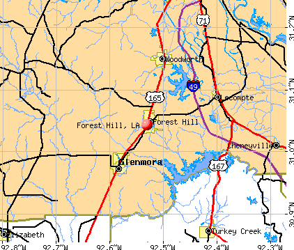 Forest Hill, LA map