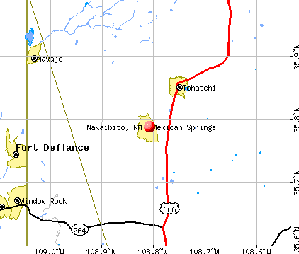 Nakaibito, NM map