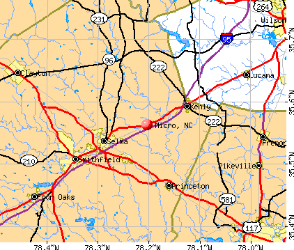 Micro, NC map