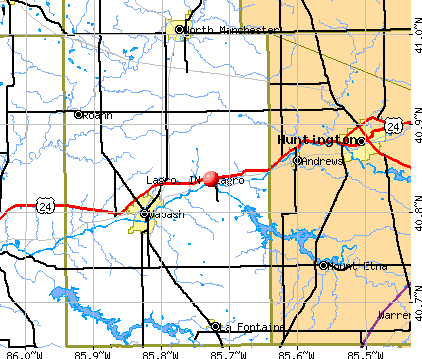 Lagro, IN map